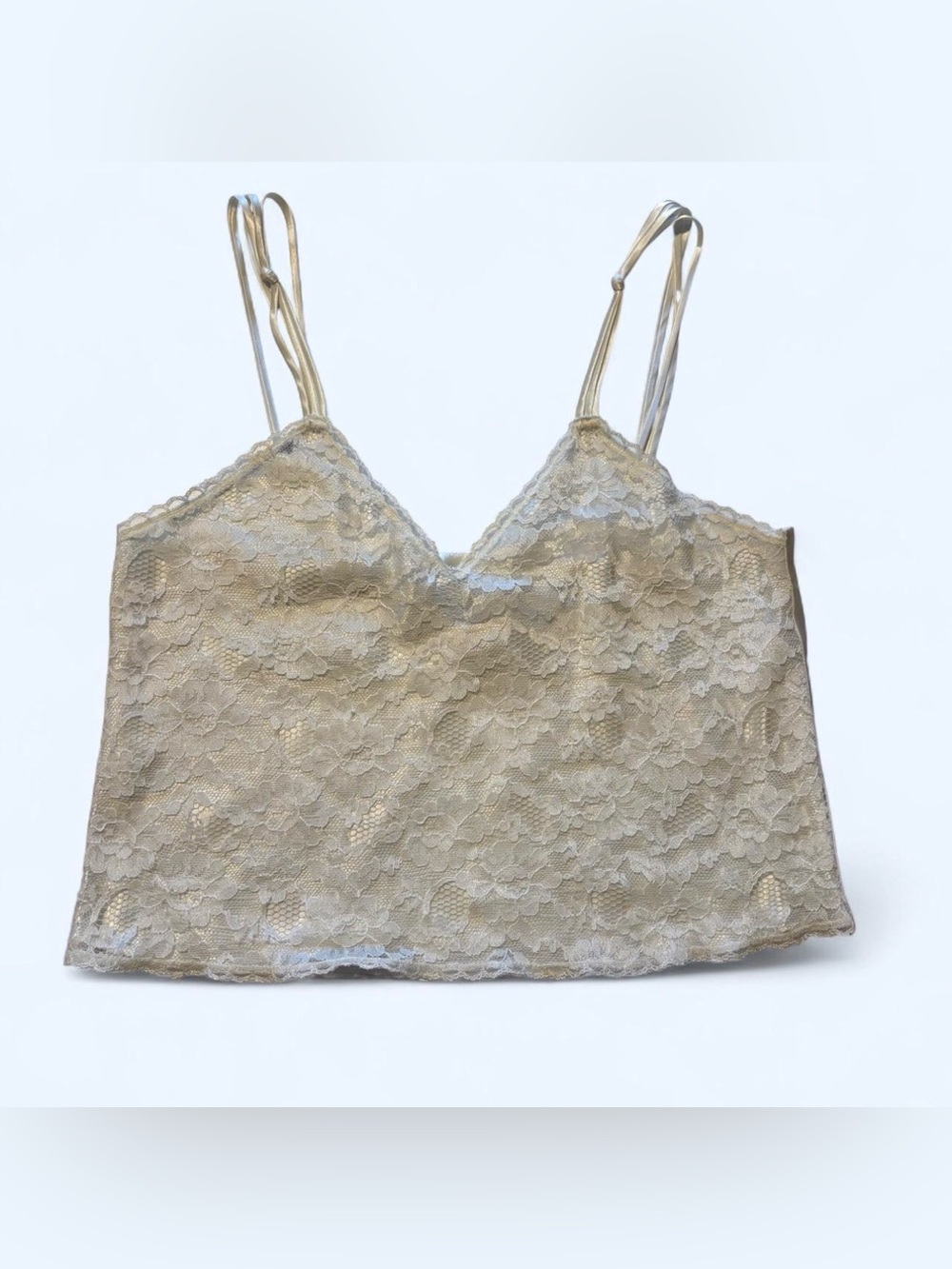 Vintage Victoria's Secret Gold Label Satin Lace Cami Tank White/Cream Sz Medium